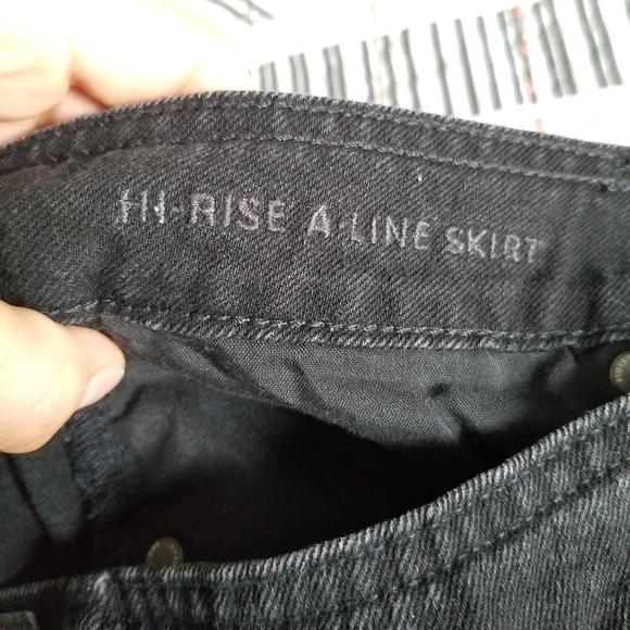American Eagle Hi Rise A Line Skirt Black 6 - Picture 6 of 10